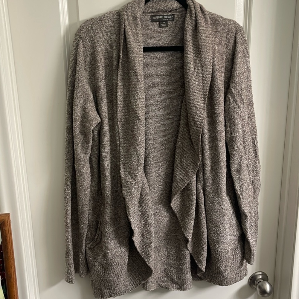 Like New! Barefoot Dreams Cozy Chic Lite Open Cardigan in size L/XL